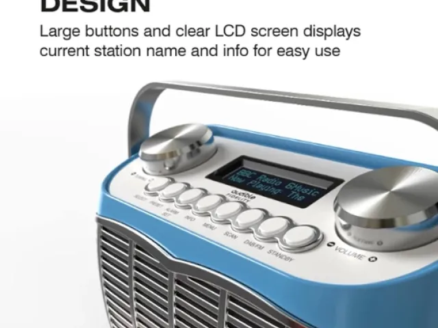 Detroit Retro DAB Radio by Audible Fidelity - Blue