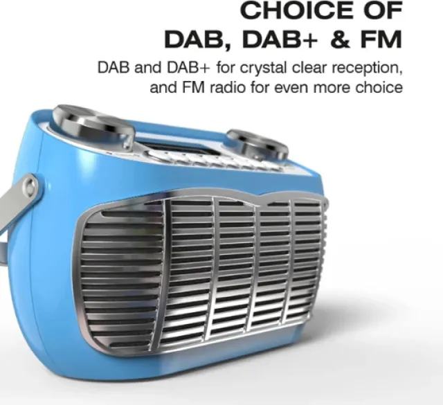 Detroit Retro DAB Radio by Audible Fidelity - Blue