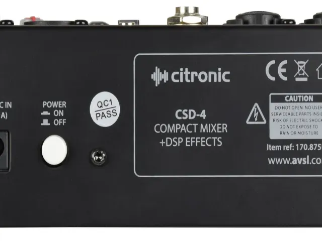 Citronic CSD-4 Compact Mixer with BT receiver + DSP Effects