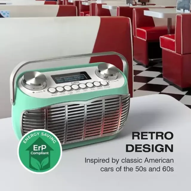 Detroit Retro DAB FM Radio by Audible Fidelity - Green