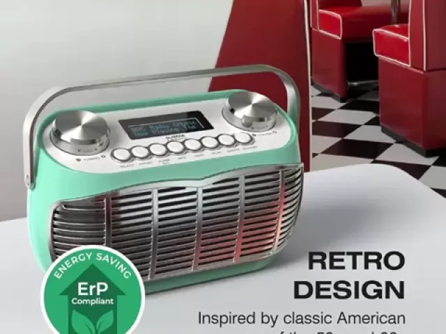 Detroit Retro DAB FM Radio by Audible Fidelity - Green