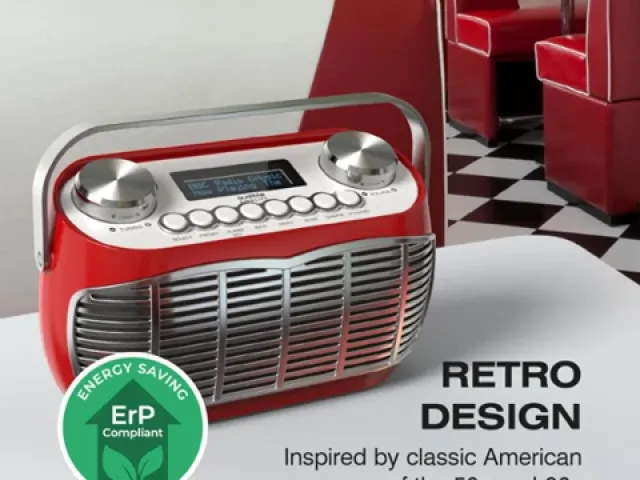 Detroit Retro DAB Radio by Audible Fidelity - Red